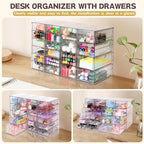VZKAH Acrylic Organizer with Drawers | 20 Drawers 4 Sets | Desk Organizer and - Image 6