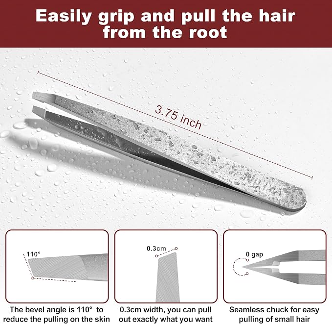Tweezers for Women Facial Hair, Precision Slant Eyebrow Tweezers, Sharp Plucker - Image 2