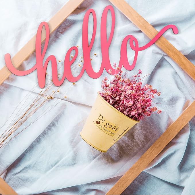 Welcome Hello Unfinished Wooden Letters Wood Cutout Signs - Image 4