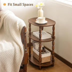MaxSmeo Small Side Table, 3-Tier Small End Table, Modern Oval Night Stand - Image 4