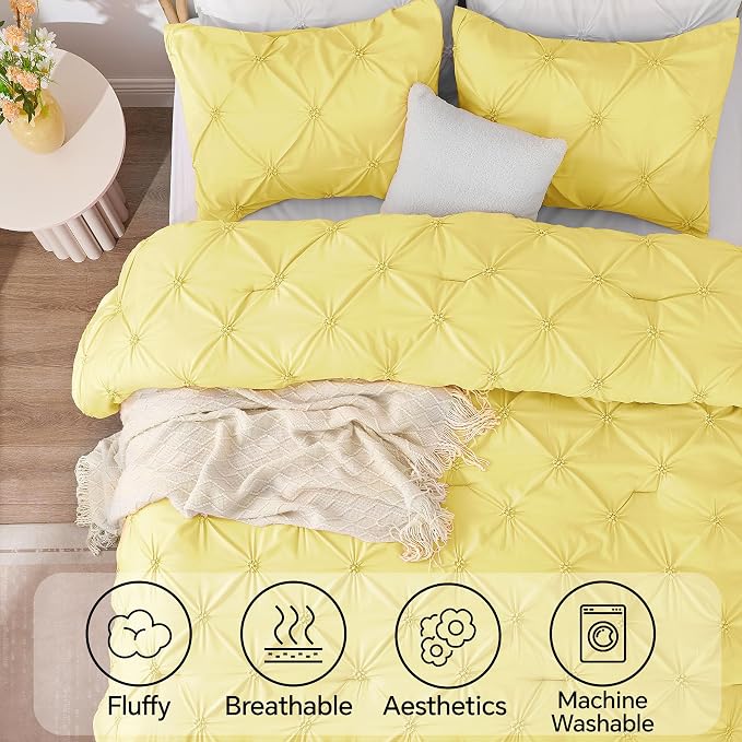BEDELITE Light Yellow Queen Comforter Set - Image 5