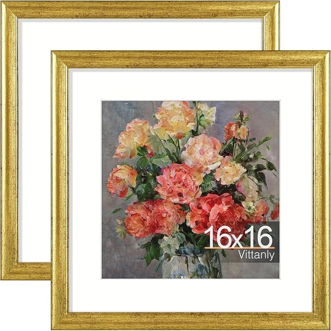 Vittanly 16x16 Picture Frames Set of 2, Ornate Vintage Photo Frame by Vittanly