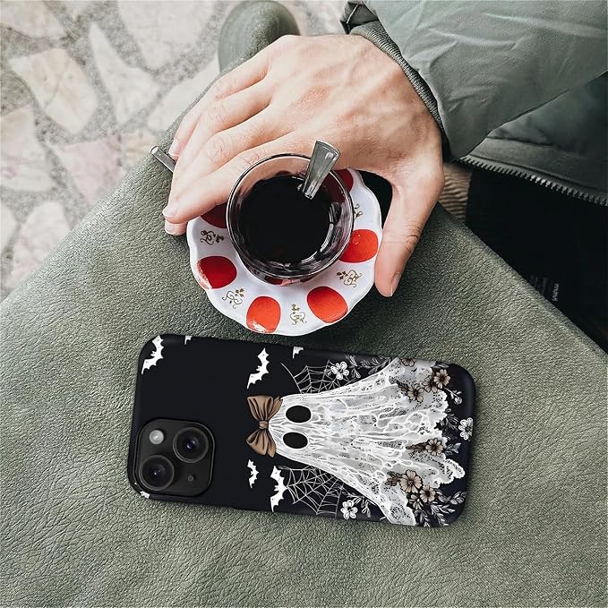 Case for iPhone 15, Scratch Resistant Hybrid Double Layer Hard Shell，Lace Ghost - Image 7
