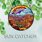 Gifts for Women- Canyon Rainbow Faux Stained Glass Window Hanging Sun Catcher - Image 3
