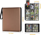 GERMUN 3 Ring 9 Pocket Zipper Card Binder, 720 Double Sided Standard PU Trading - Image 2