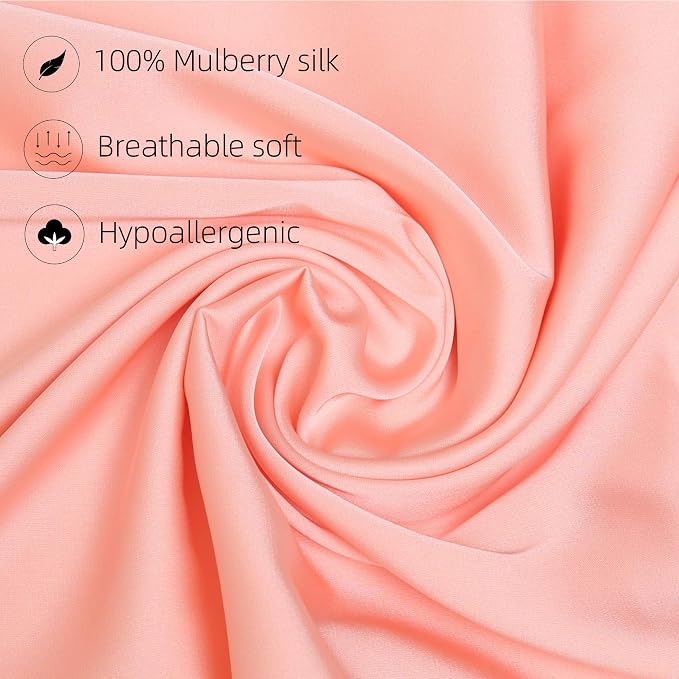 100% Silk Pillow Cases 2 Pack, Mulberry Silk Pillowcase - Image 2