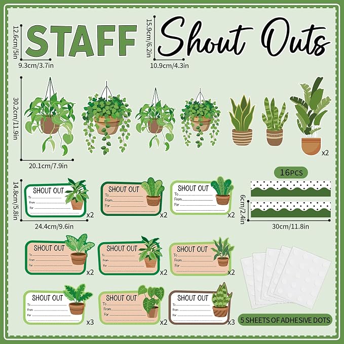 Plant Theme Staff Shout Outs Bulletin Board Decorations Plants Staff Shout Outs - Image 2