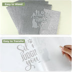 HTVRONT Silver Glitter HTV Heat Transfer Vinyl, 11 Pack | Glitter HTV Vinyl - Image 3