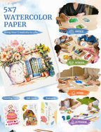 84 Sheets Watercolor Paper 5x7, 110 LB/230 GSM Water Color Paper 5 x 7 - Image 7