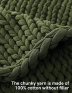 YnM Cotton Weighted Blanket, Handmade Chunky Knitted Design, Soft and Cozy - Image 4