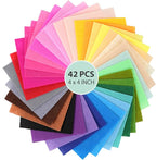 42 pcs Felt Fabric Sheet 4"x4" Assorted Color DIY Craft Squares Nonwoven 1mm by Unknown