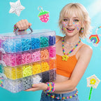 14000Pcs Pony Beads Kit, 40 Colors Rave Kandi Beads - Image 5