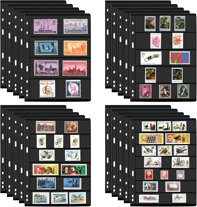 MUQING Stamp Album Pages, Stamp Storage Holder, Stamp Collecting Display by MUQING