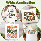 HTVSTD Army Green Boho HTV Heat Transfer Vinyl 8pcs 12×10in Iron on Vinyl | - Image 4