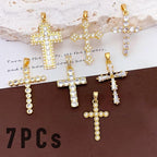 7Pcs Exquisite CZ Charms for Jewelry Making, Cubic Zirconia Gemstone, Prong - Image 4
