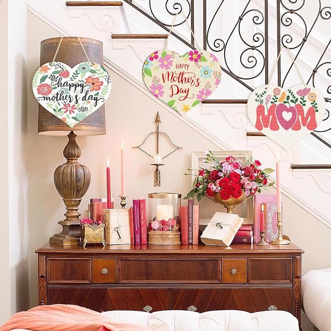 Large Size 12" Wooden Heart Ornaments to Paint, Happy Mothers Day DIY Blank - Image 5