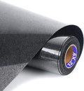 Black Glitter HTV Heat Transfer Vinyl Rolls12inch by 9feet PU Stretch Iron on by SHOMKIEE