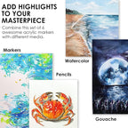 Grabie 6 White Acrylic Paint Markers, 0.7mm Extra Fine Tip Acrylic Paint Pens - Image 6