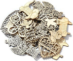 35 pcs 7 Styles Wedding Theme Wood Cutout Charms Angel Goddess Heart Cross Sun - Image 3