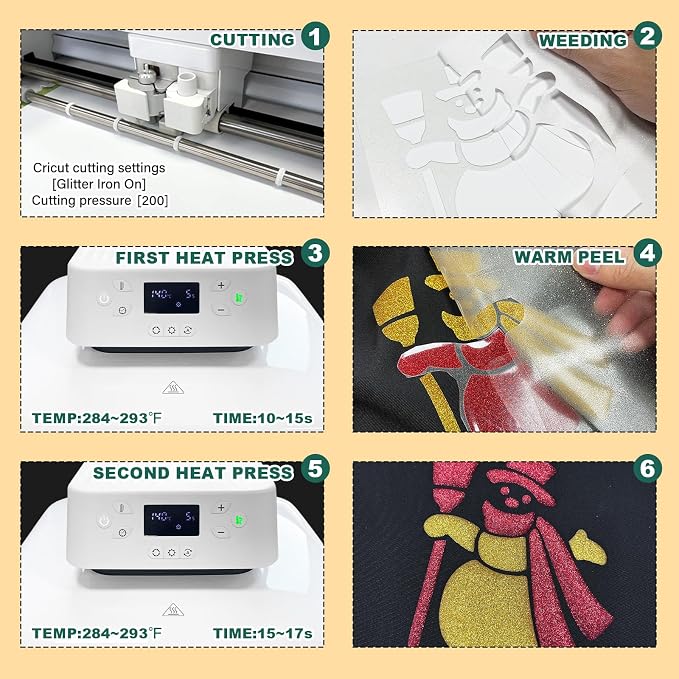 Glitter Puff Heat Transfer Vinyl, 12in X 10in 13pcs Iron on | 3D Puff, Wash No - Image 6