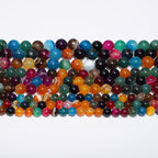 60pcs Round Loose Multicolored Agate Beads - Image 8