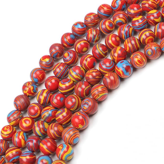 MJDCB Synthesis Colour Malachite Beads Beautiful Fashion Round Stone Beads - Image 5