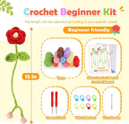 Joyclub Crochet Kit for Beginners 10 Flower Bookmarks Crochet Starter Kits - Image 3