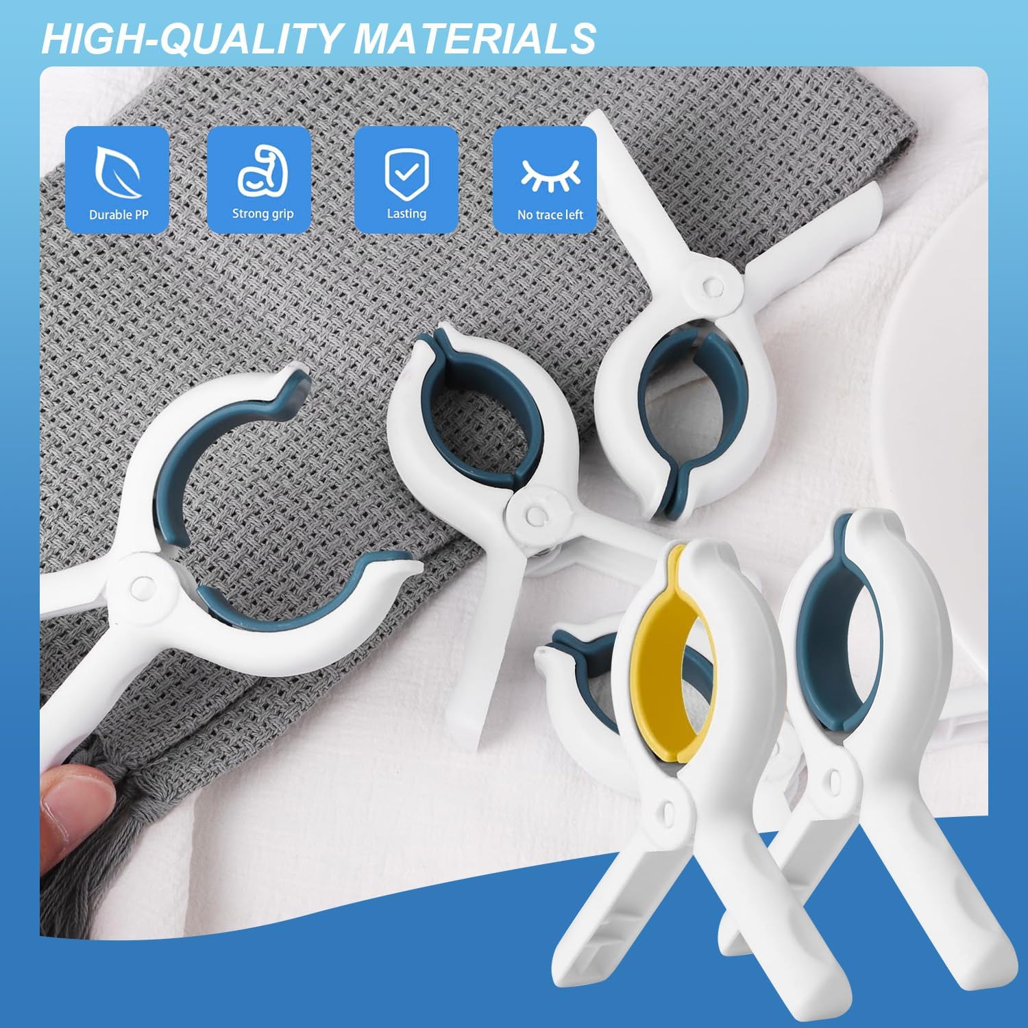 Extra LargeTowel Clips for Beach Chairs 12 Pack,3.7 Inch Beach Towel Clips,Towel Clips Strong gripping Power Suitable for Family Vacation and Poolside Leisure