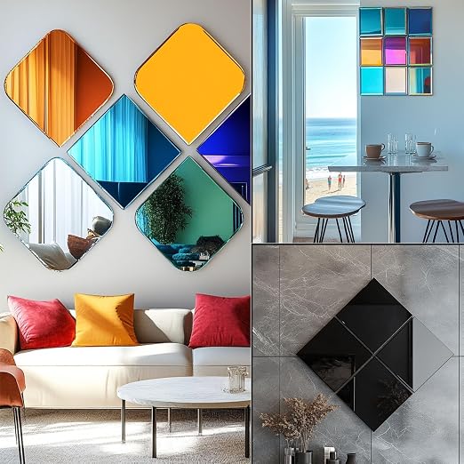 Colored Mirror Acrylic Sheet Set, 10 Pack 8×8 inch – Laser Cutting & DIY Crafts - Image 2