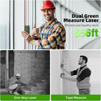 Huepar Professional 656ft/200M Dual Laser Distance Measuring Tool, 5 Years - Image 2