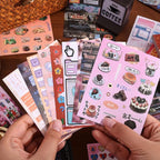 2PCS Girl's Japanese Retro Sticker Book, Food and Daily Life Theme - Image 6