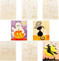 Piatoeke 16PCS 5.9×4.7in Unfinished Wooden Halloween Cutouts Board by MakeChoicesSimpler