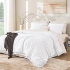Andency White Comforter Set California King, Boho Tassel Lightweight Bedding by Andency