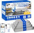 Heavy Duty Space Saver Vacuum Storage Bags with Pump & Smart Storage App, Reusable Oxford Fabric Vacuum Seal Bags for Bedding, Clothing, Blankets, Comforters & Travel Luggage(12 Pack)