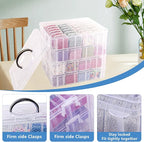VTG Bead Organizer Box, 4-Tier Bead Storage Containers Portable Organizer and - Image 2