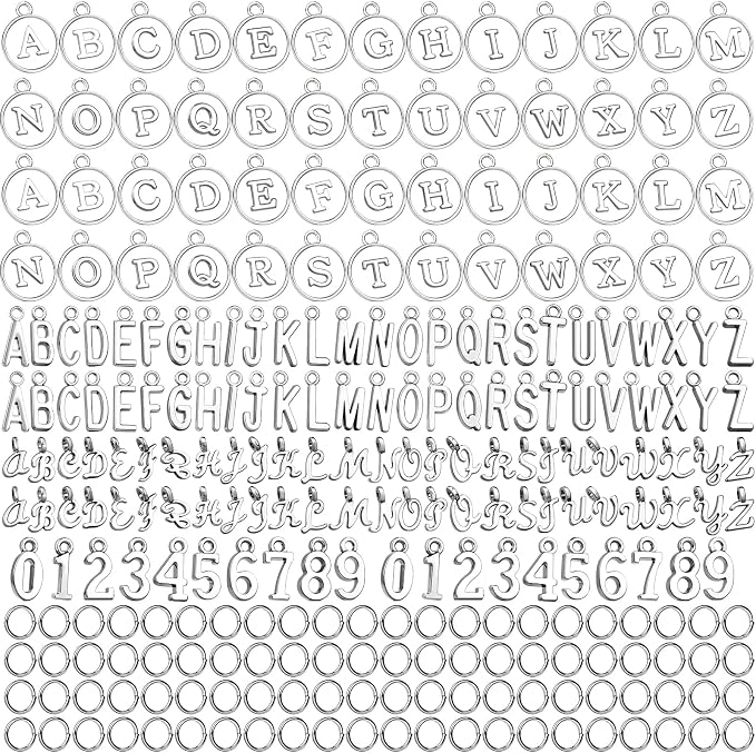 LEOBRO Letter Charms, Bracelet Necklace Charm & Jump Rings, Jewelry Making by LEOBRO