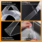 Double Sided Tape Heavy Duty for Wall Decor No Damage to Paint, Nano Two Sided - Image 5