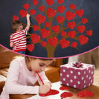 JarThenaAMCS 45Pcs Valentine' s Day Heart Cutouts Red Pink Glitter Heart Shaped - Image 7
