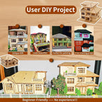 3D Wooden Puzzles for Adults, Miniature Villa Model Kit, DIY Wooden Craft for - Image 7