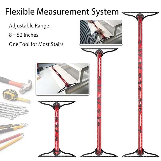 Stair Tread Template Tool – Stair Tread Gauge, Hidden Screw Slide Rail Stair - Image 5