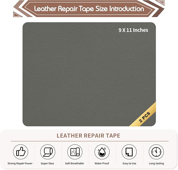 KING MOUNTAIN Leather Repair Patch, 2 Packs 9 x 11 Inches self Adhesive Leather - Image 4