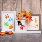 JULMELON 20Pcs Fall Stencils for Painting on Wood Cute Autumn Crafts Kids | - Image 7