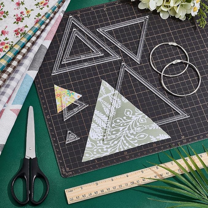 NBEADS 6 Pcs 6 Sizes Transparent Acrylic Sewing Template, Acrylic Quilting - Image 4