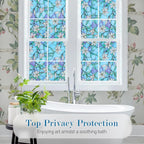 rabbitgoo Stained Glass Window Privacy Film, 17.5" X 157.4" | Anti UV Heat - Image 2