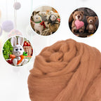 uxcell Needle Felting Wool, 8.5 Oz Nature Fibre Wool Yarn Roving - Image 4