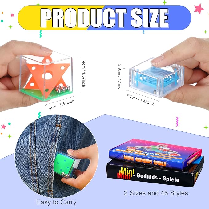 Lenwen 48 Pieces Brain Teaser Puzzles Cubes mini Puzzle Party Favors Goodie - Image 2