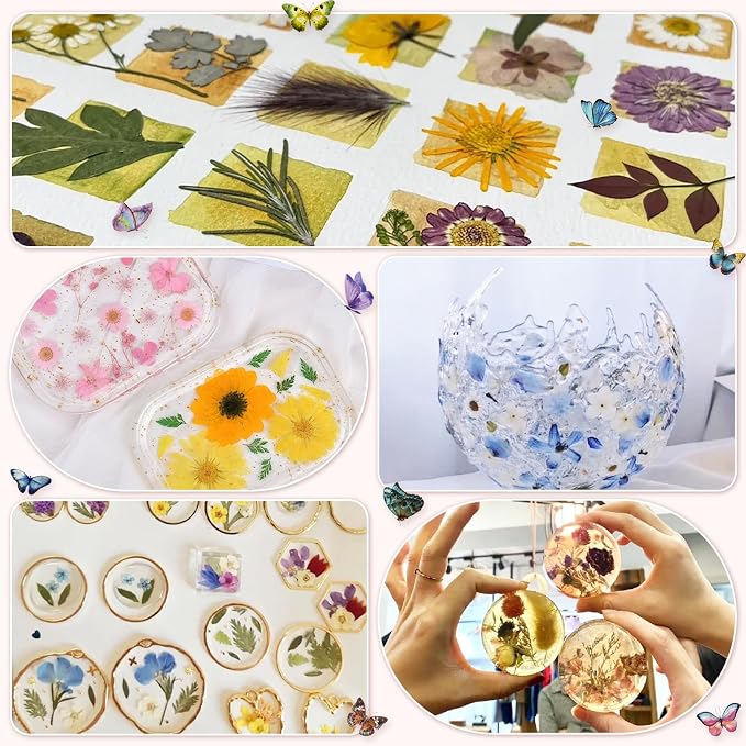 303Pcs Dried Pressed Flowers for Crafts, Dried Pressed Flowers for Resin - Image 5