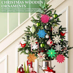 36PCS Wooden Christmas Decoration Snowflake Ornaments to Paint Christmas - Image 6