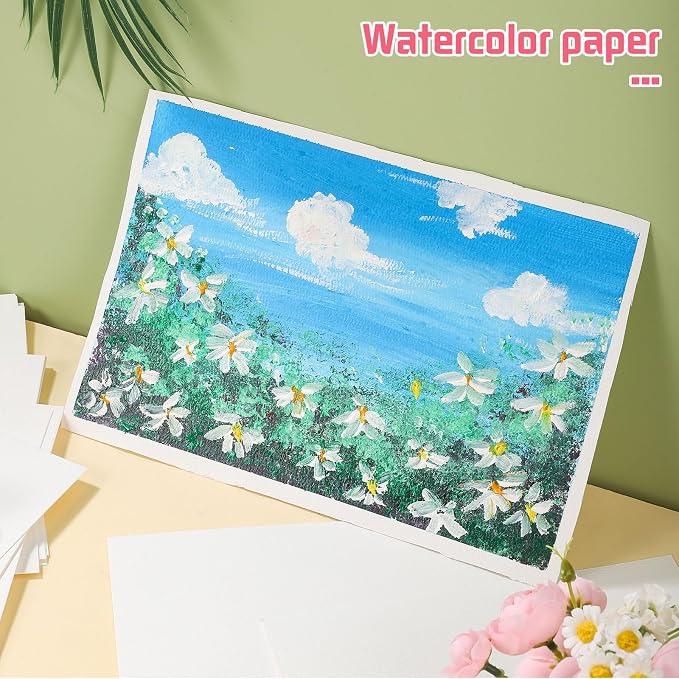 120 Sheets Watercolor Paper 8.5 x 11, 140 lb/300 GSM Cold Press Watercolor - Image 5