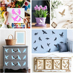 4pcs Bird Stencil for Painting Crow Stencils for Crafts Reusable Street Art - Image 6